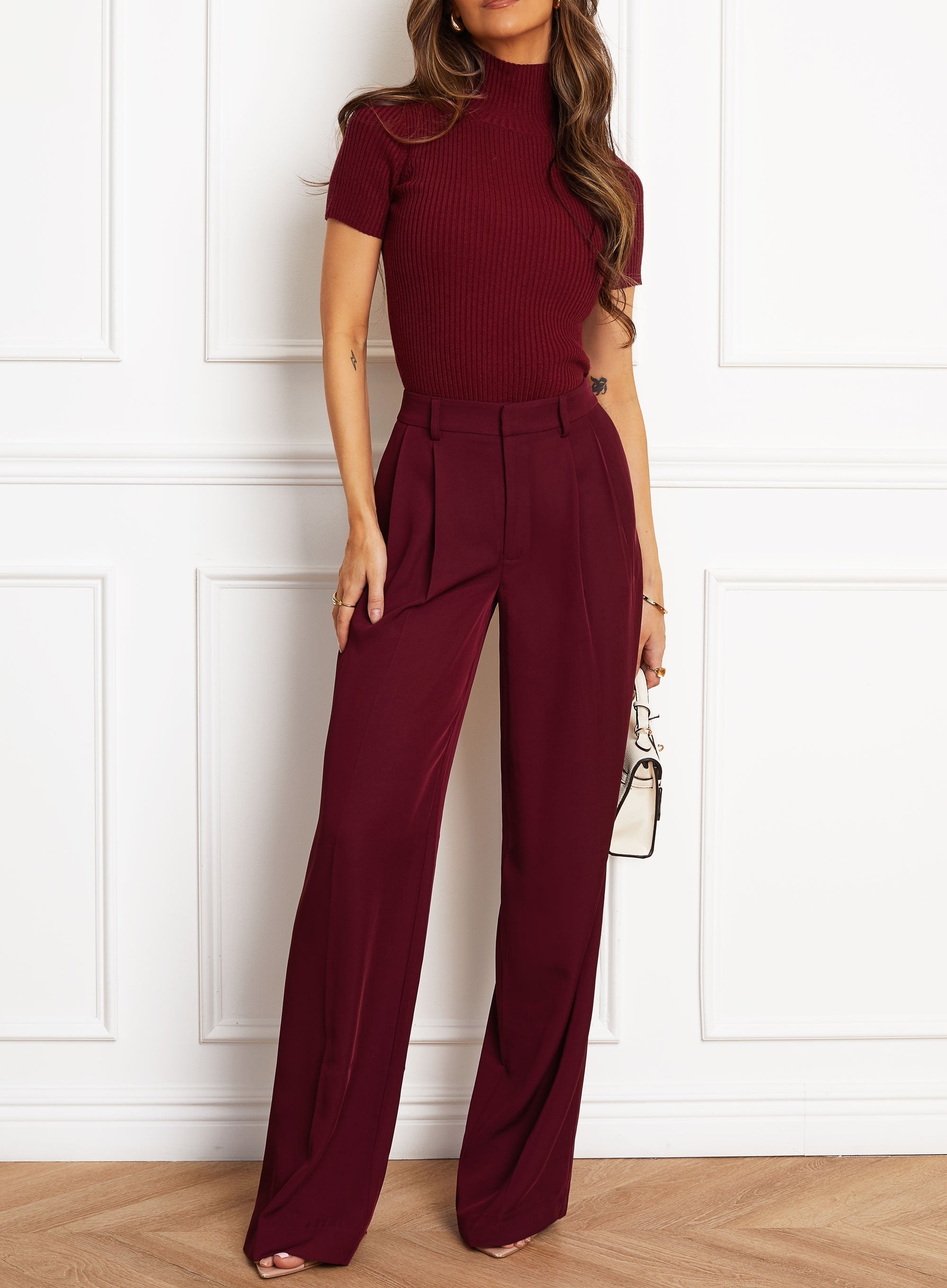 Luxe Turtleneck Checked Sweater