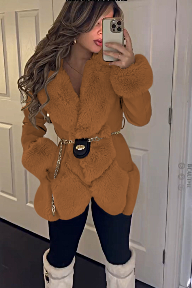 Women's fashion fur patchwork jacket