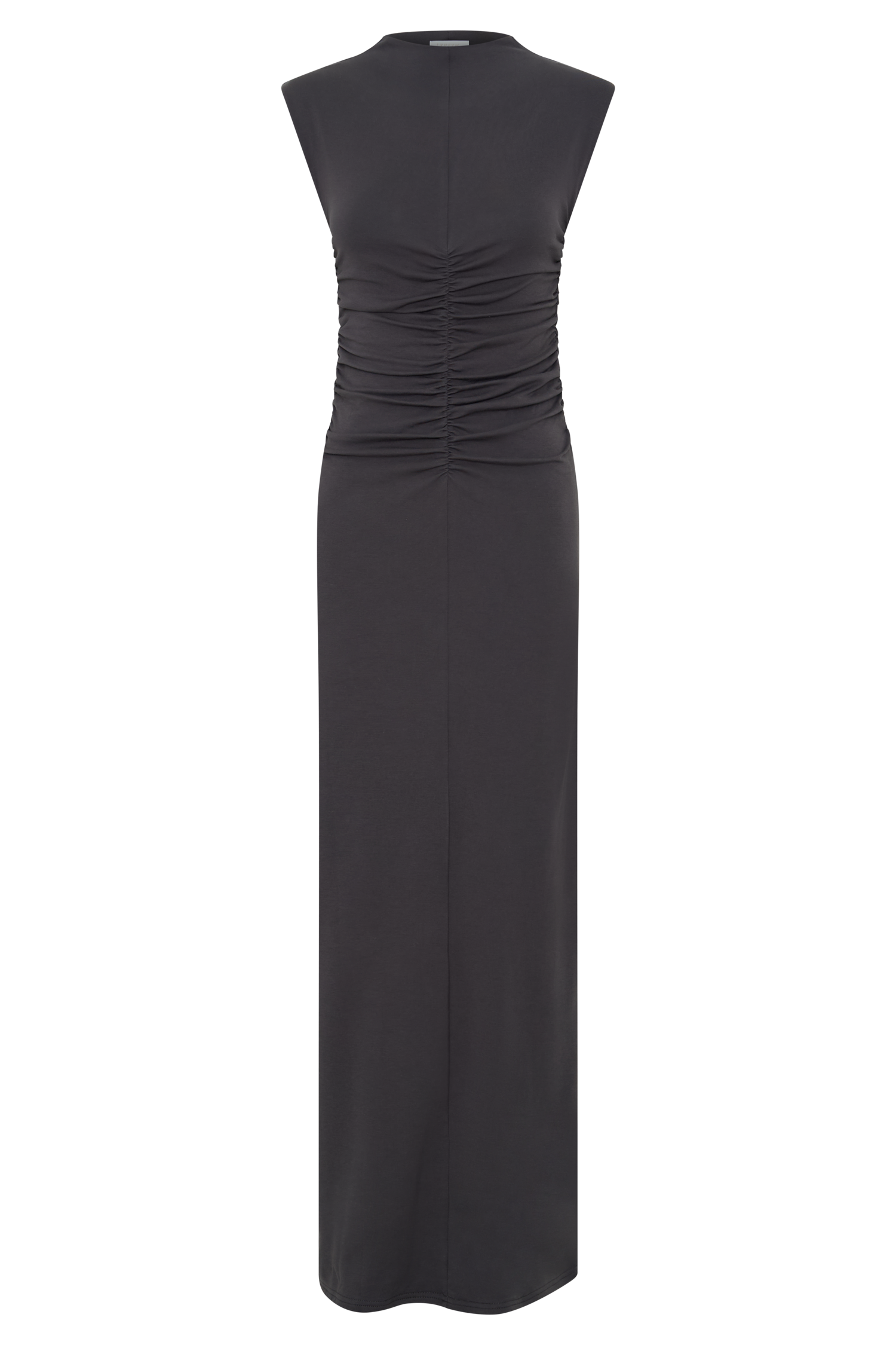 Charcoal High Neck Sleeveless Maxi Dress