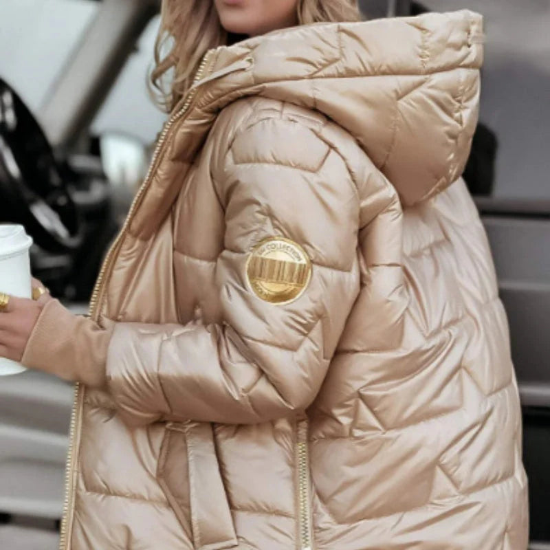 Women's Winter Warm Hooded Coat in Mid-Length