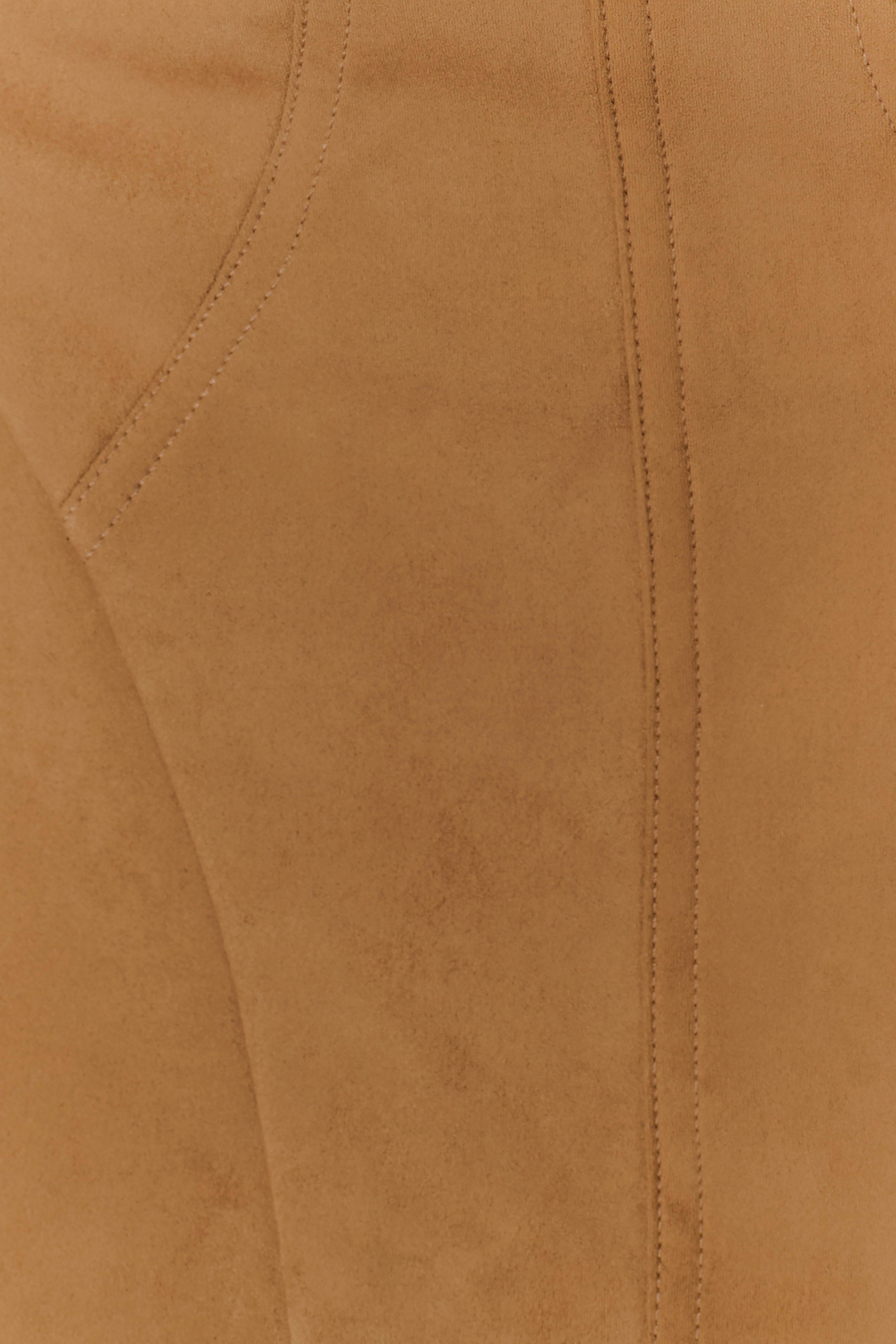 Camel Faux Suede Mini Dress