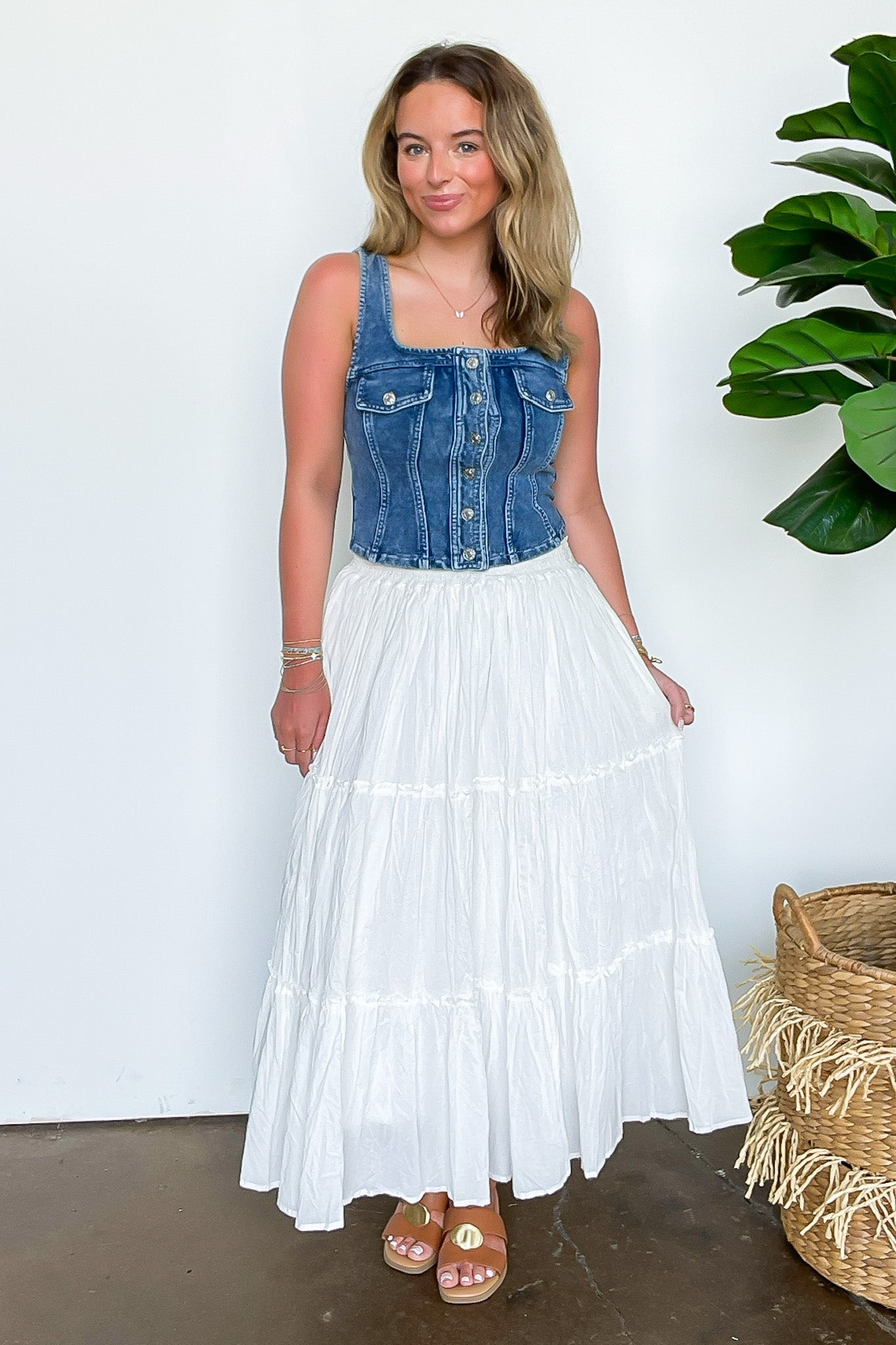 Button Down Denim Vest