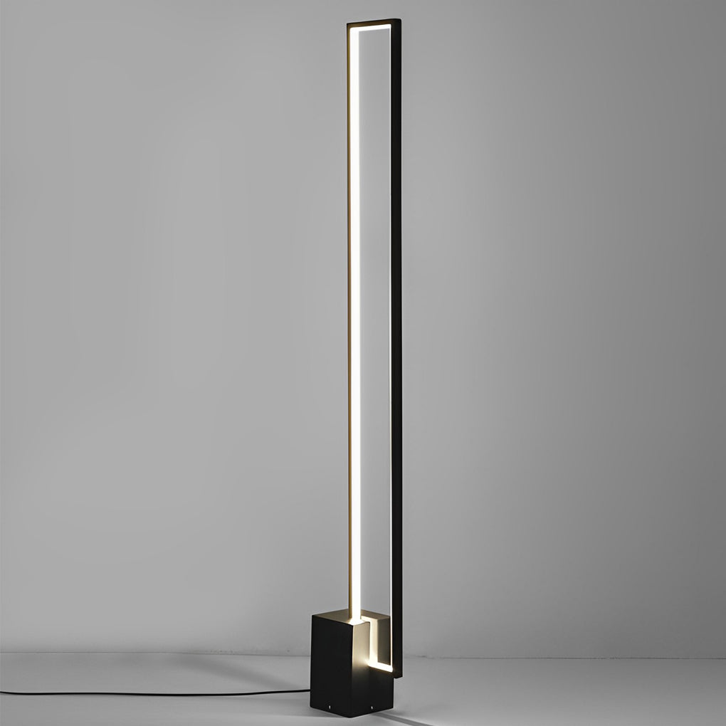 Rectangular Minimalist Stepless Dimming LED Black Nordic Floor Lamp