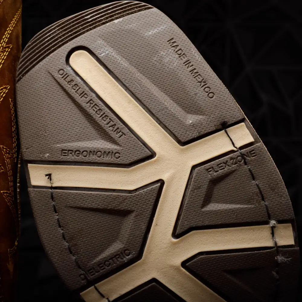 Cognac Caiman Neck Leather Boots With 3D Lightweight Sole - Composite Toe