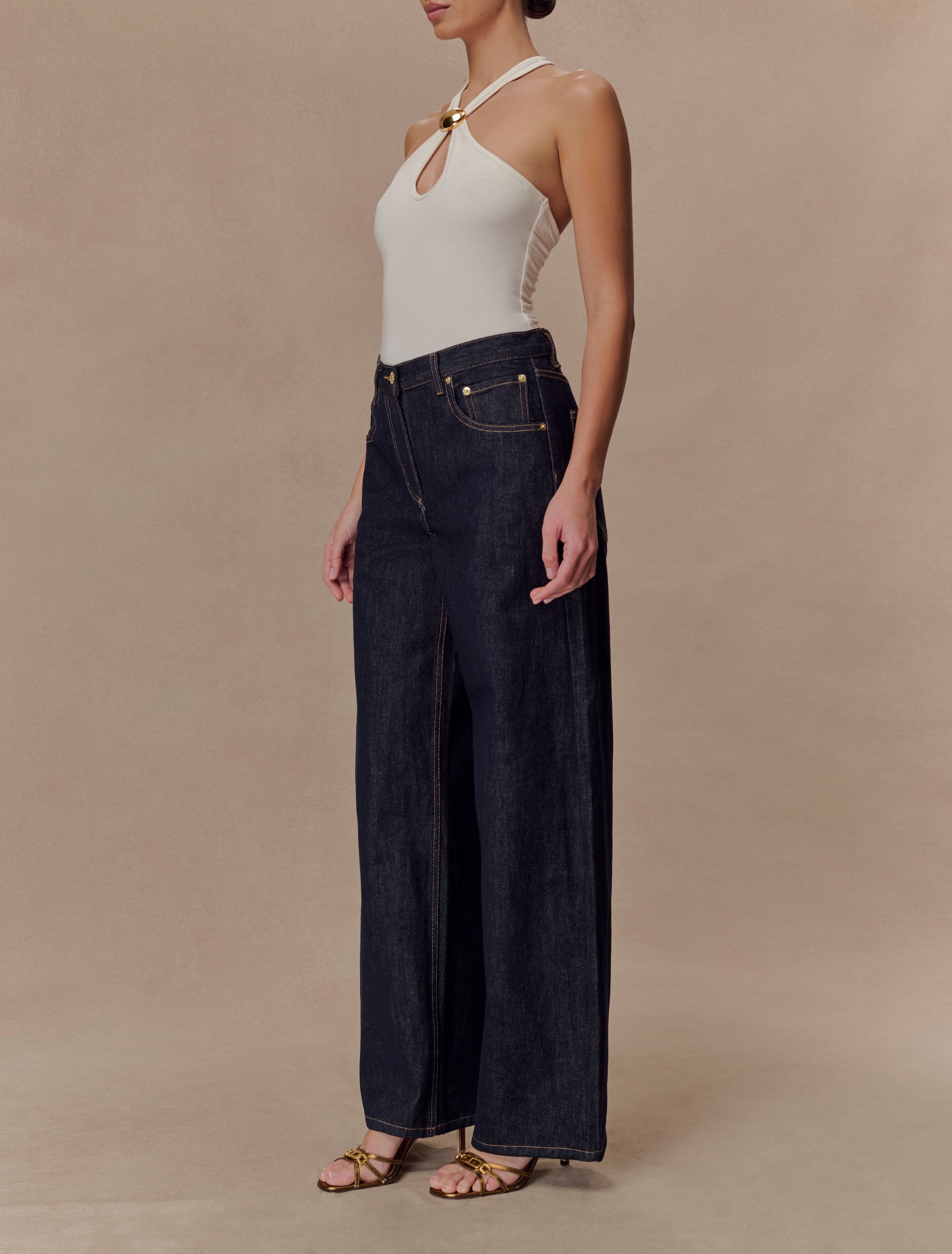 Ivory Modal Tank Top With Hardware