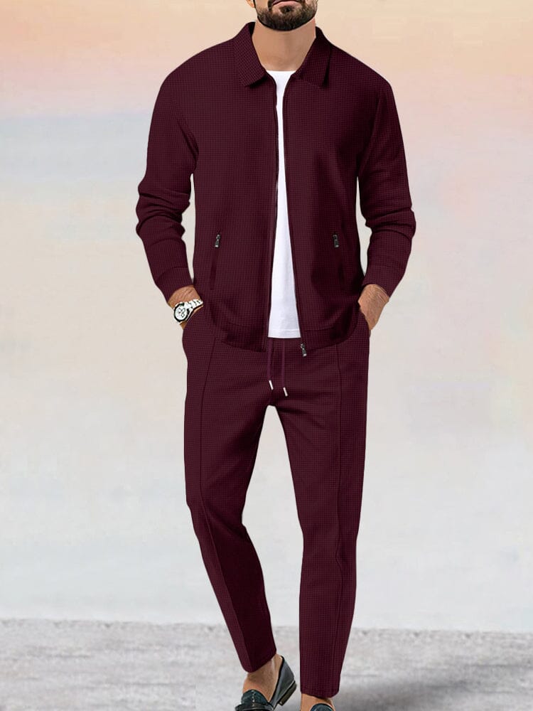 Athleisure Soft Waffle Jacket Set