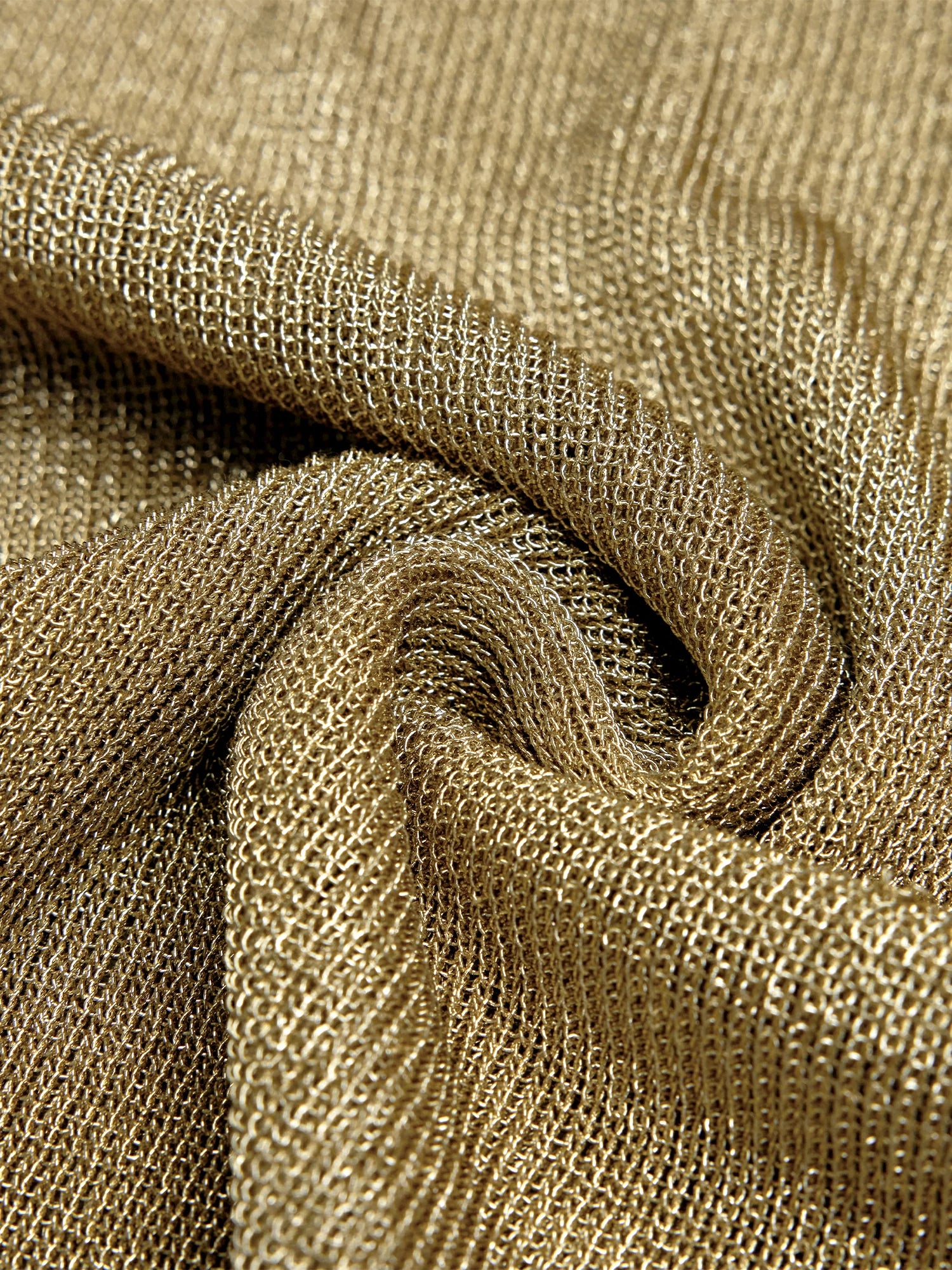 Metallic Yarn Round Neck Sleeveless Knitted Dress