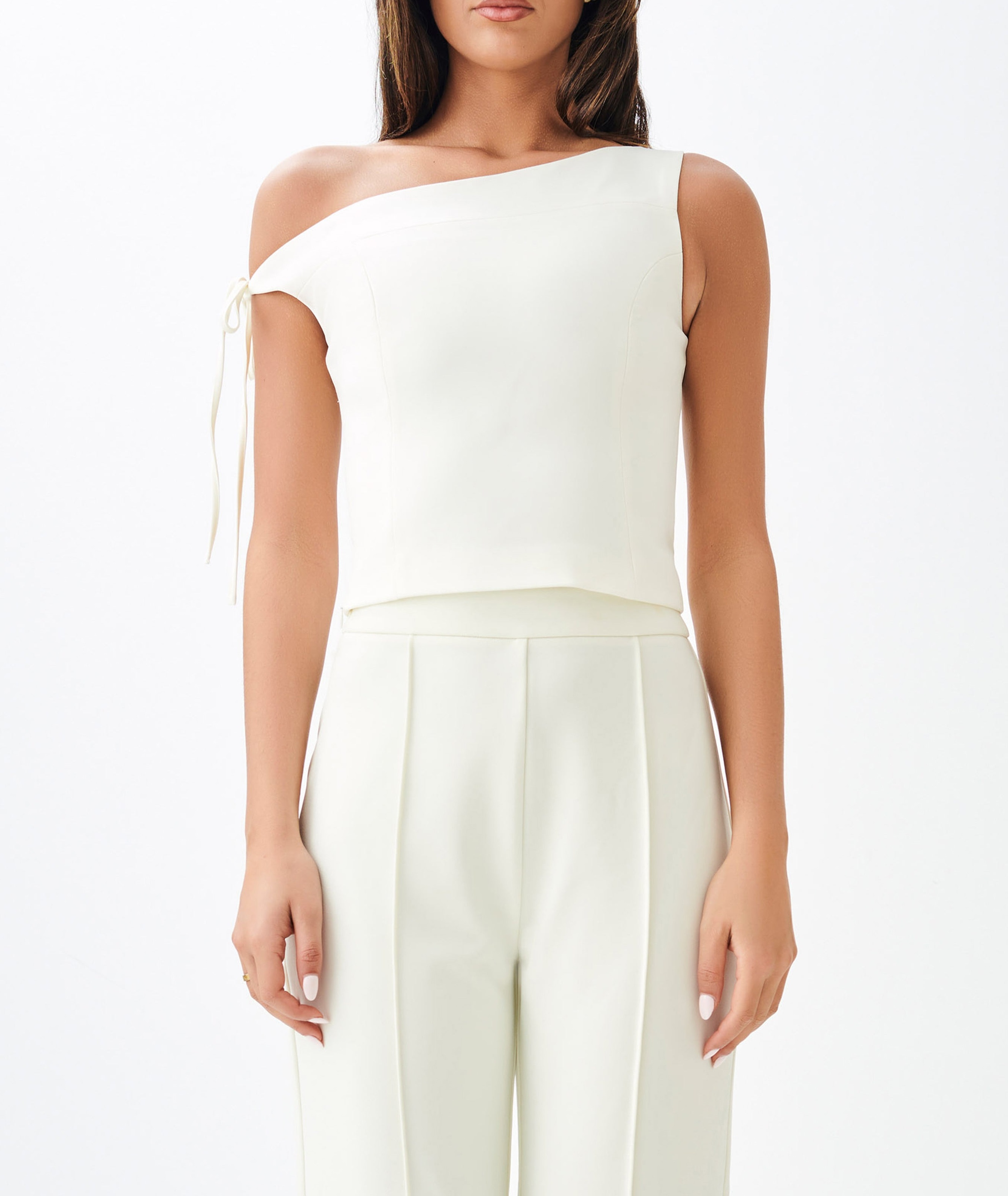 Ivory Suiting Off Shoulder Top