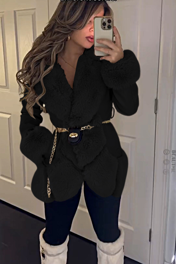 Women's fashion fur patchwork jacket
