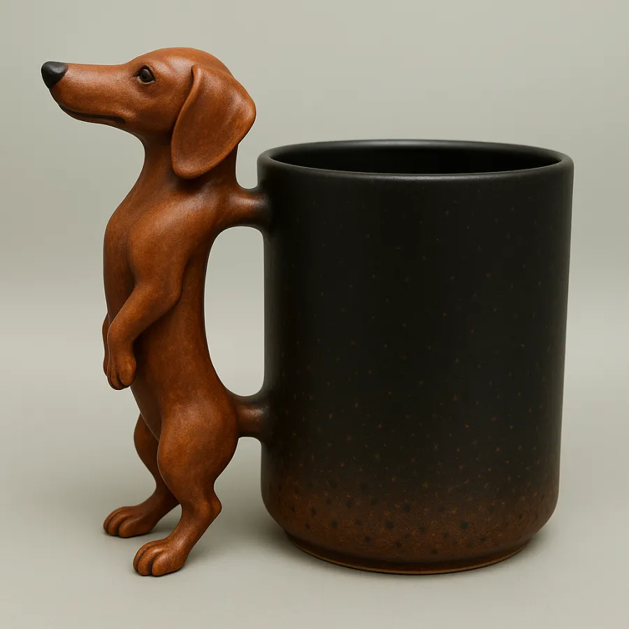 Handmade Dachshund Mug Bark&Brew