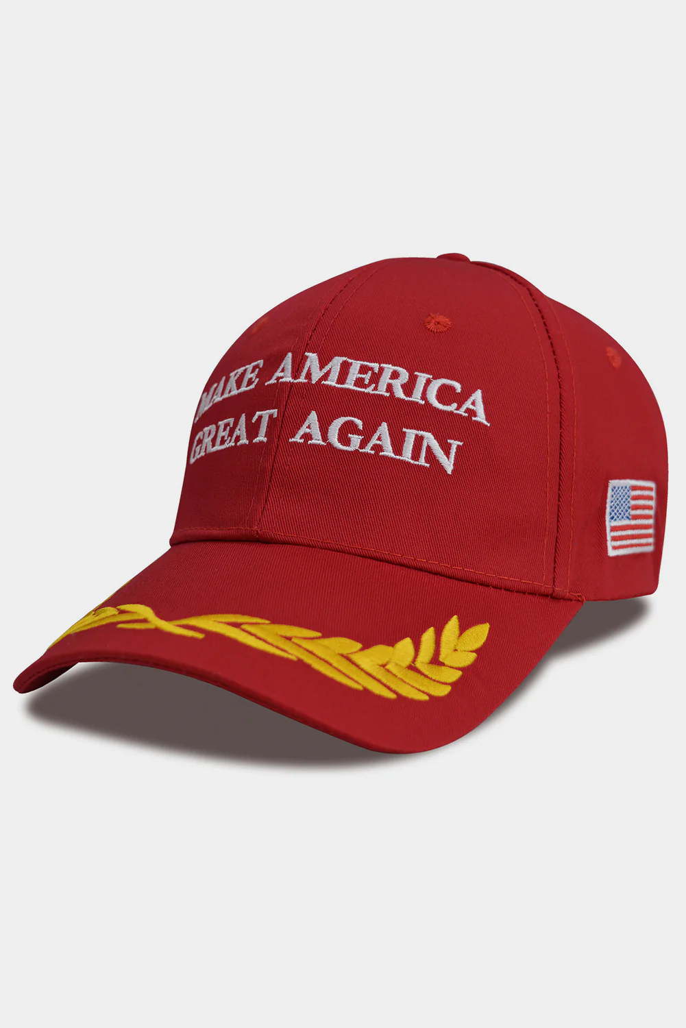 Fiery Red MAKE AMERICA GREAT AGAIN Flag Embroidered Baseball Cap