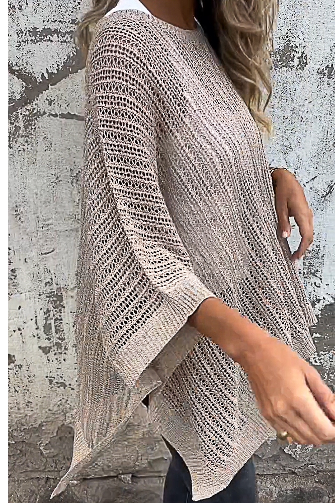 Women's Bronzing Hollow Pullover Sweater
