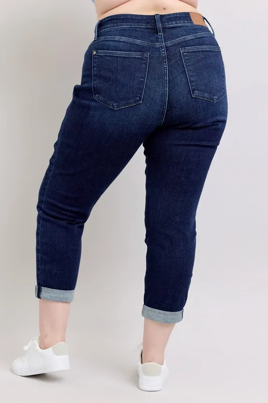 Blue Full Size High Waist Boyfriend Jeans Plus Size