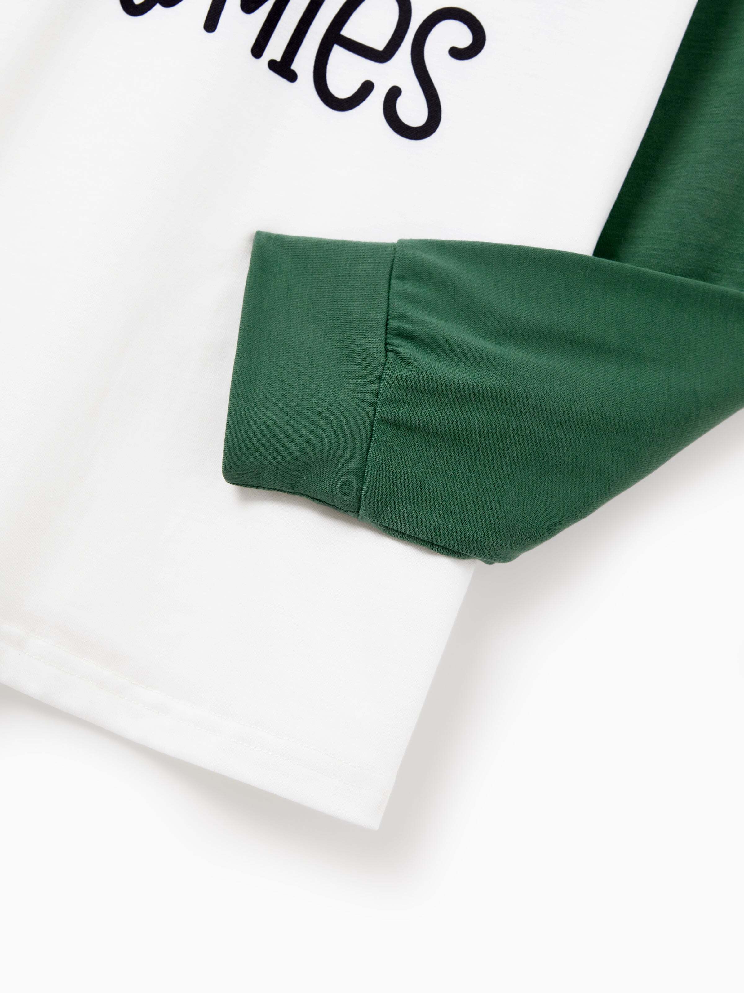 Christmas Matching Family Pajamas Set Christmas Snowman Print PJS with Christmas Socks Mint Green