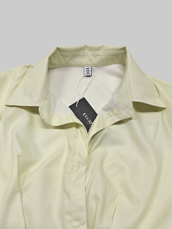 Long Sleeves Loose Floral Printed Pleated Split-Joint Tied Waist Lapel Midi Dresses Shirt Dress