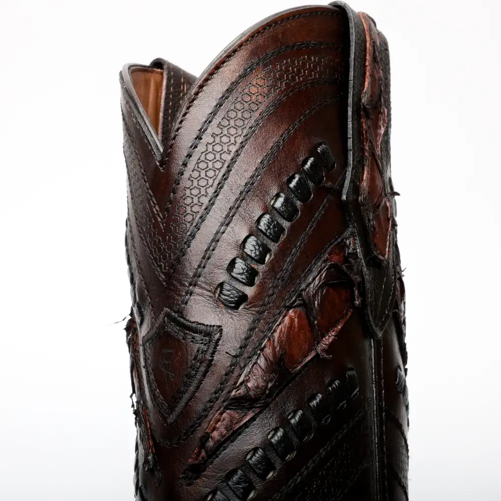 AUTHENTIC Brown Pirarucu Boots - Square Toe