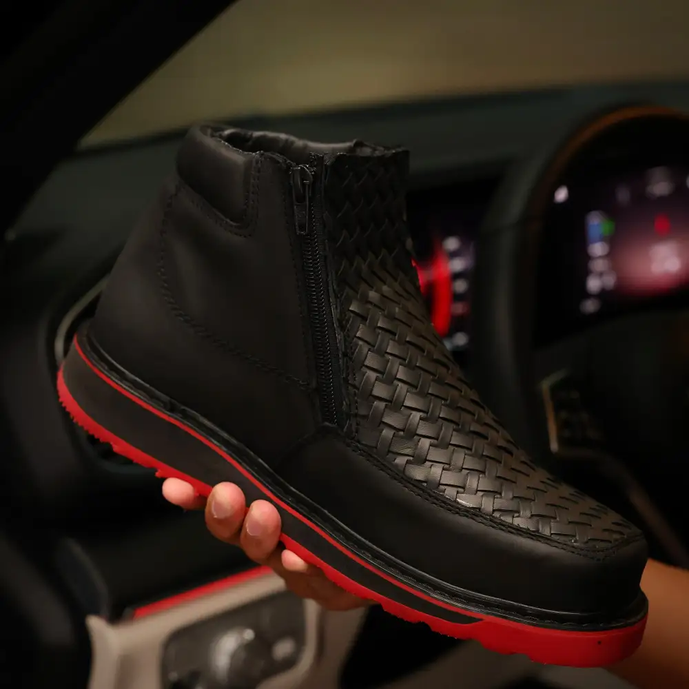 Black Basketweave Cowboy Shoes