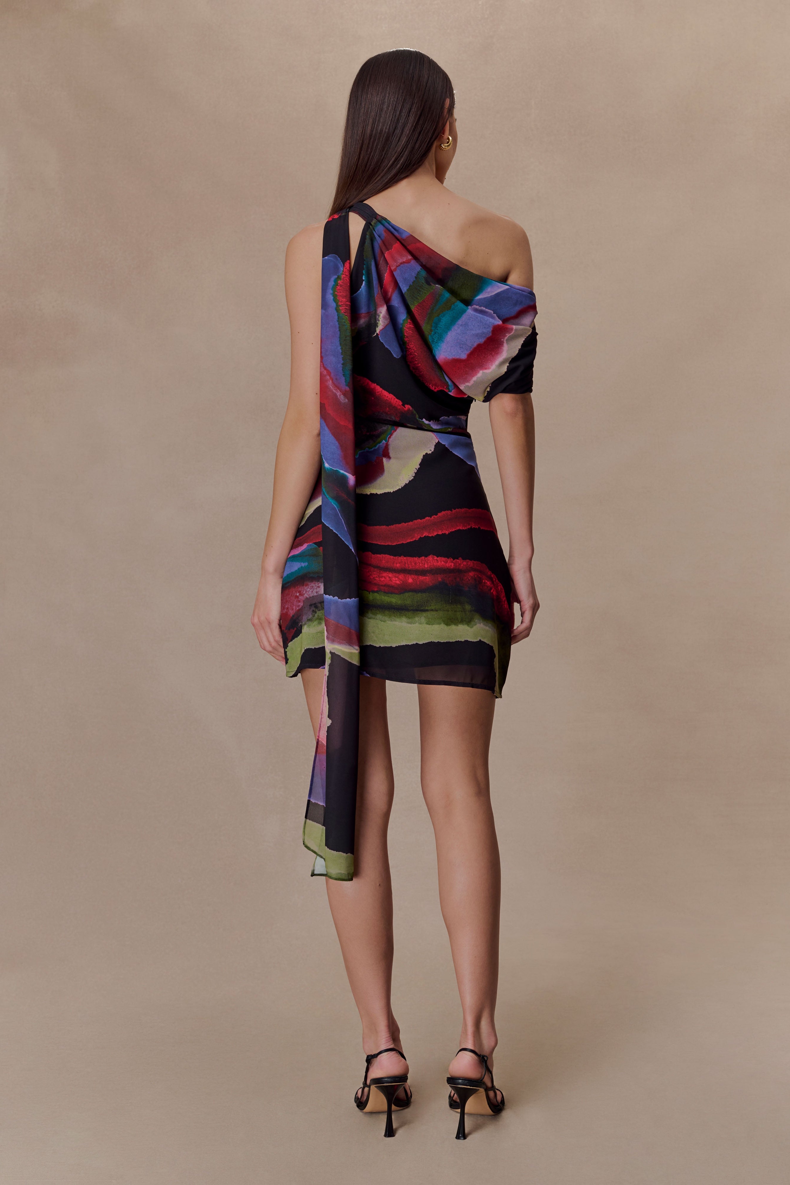 Print Chiffon Mini Dress