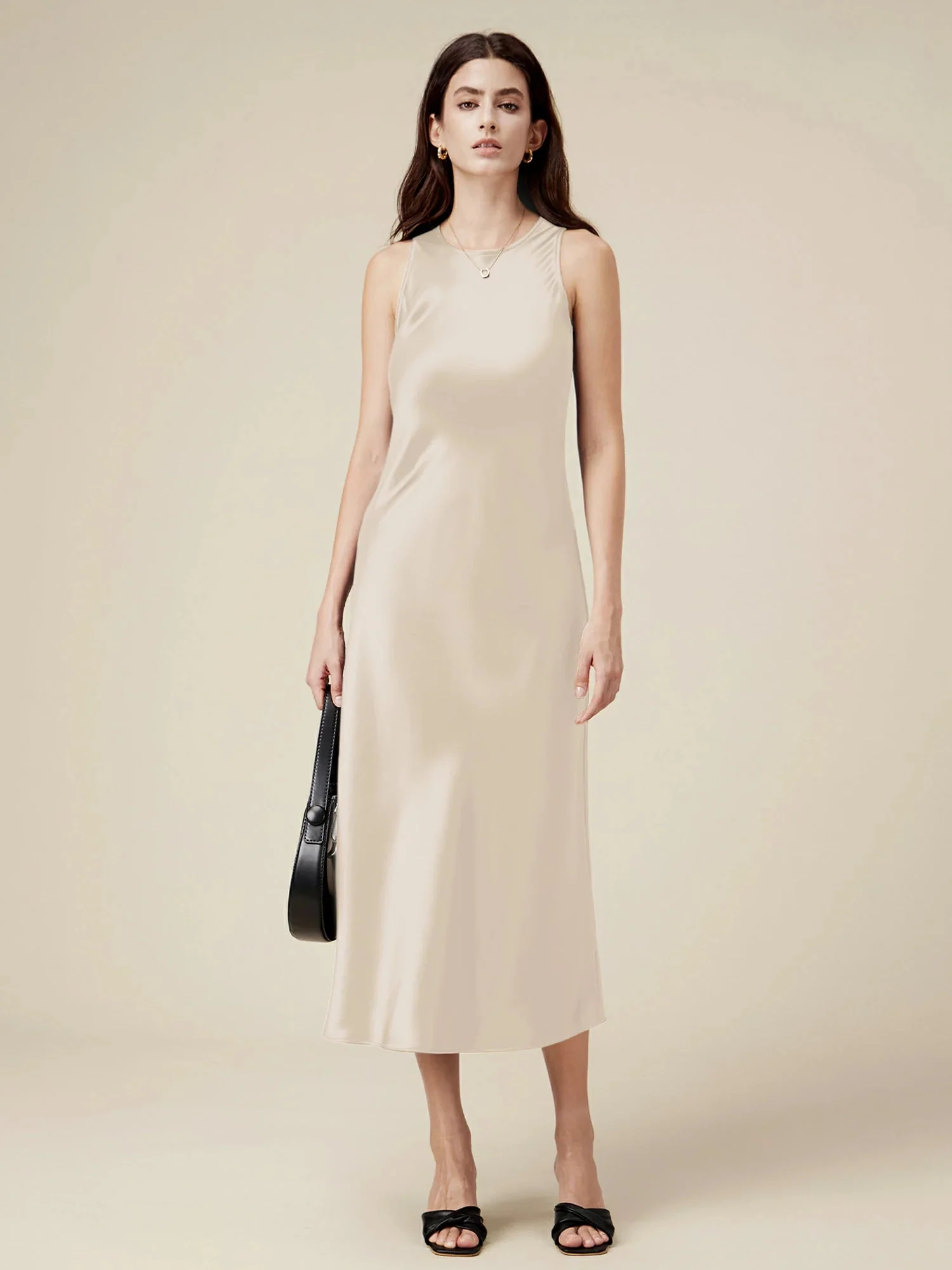 Acetate Sleeveless Long Dresses