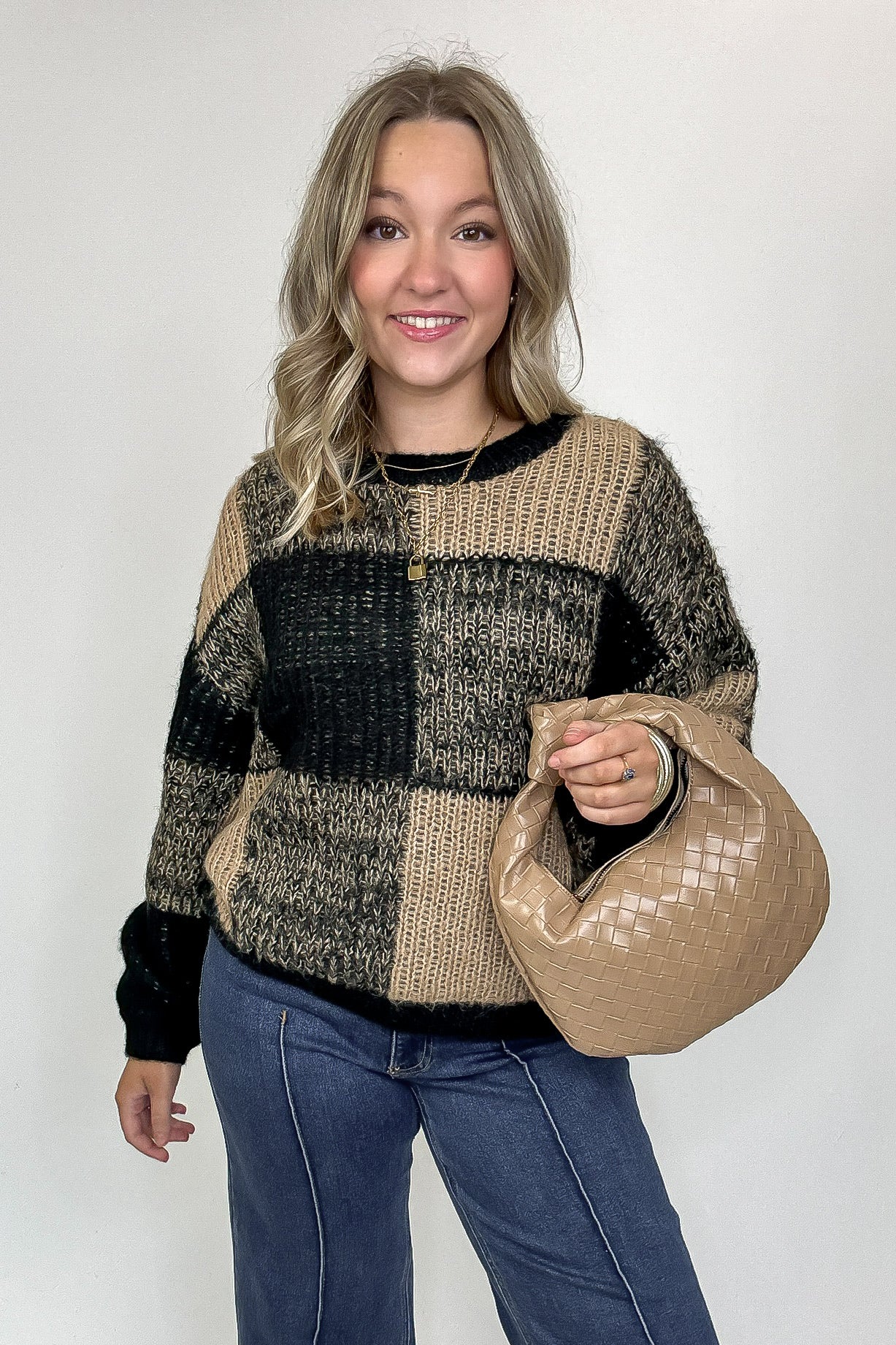 Cozy Grove Plaid Knit Sweater