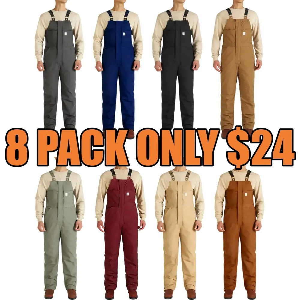 🔥Last Day Promotion!🎁Men's Insulated Work Coverall with Pockets&Cold-Weather Insulated Bib Overalls🎁