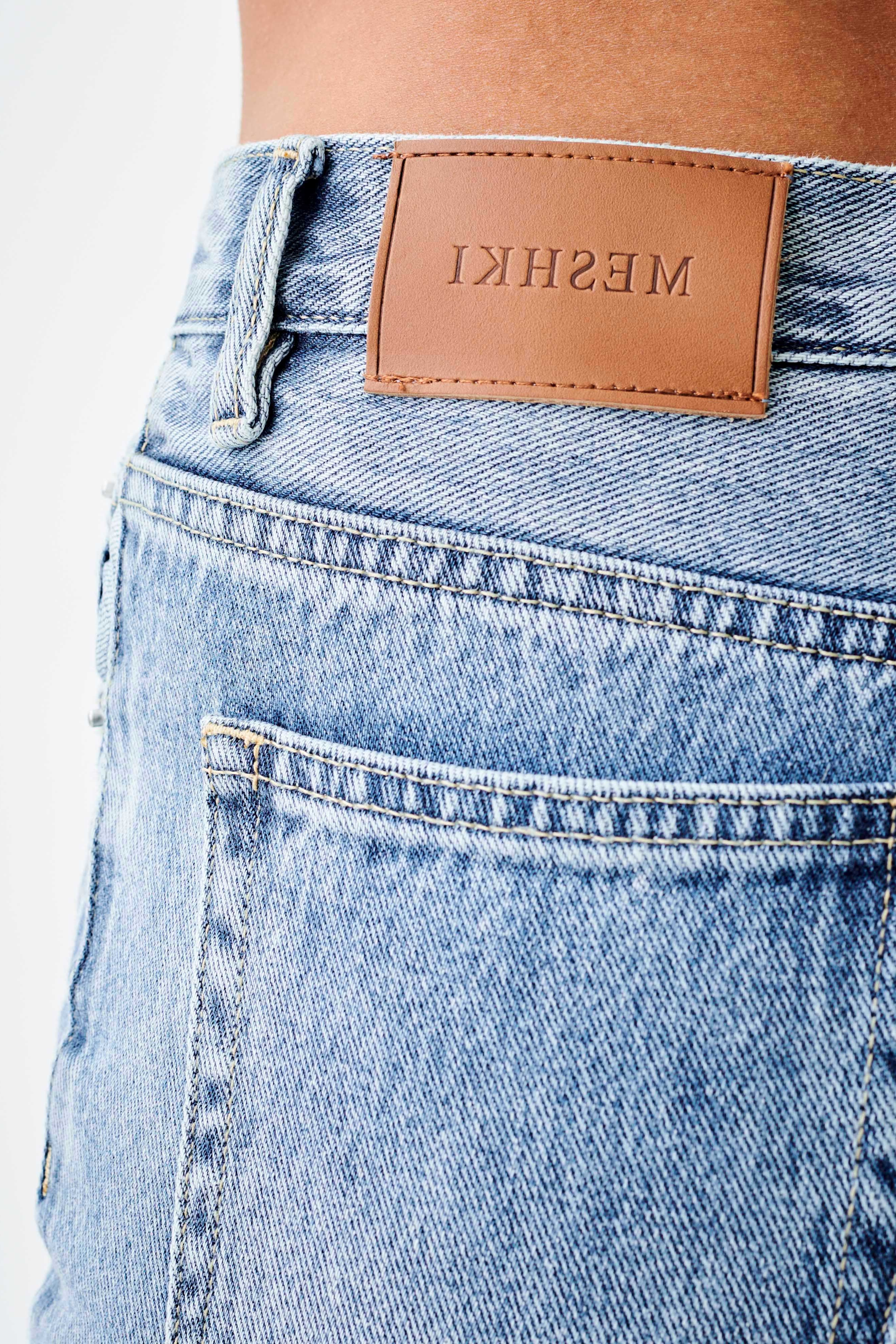 Blue High Waisted Straight Leg Jeans