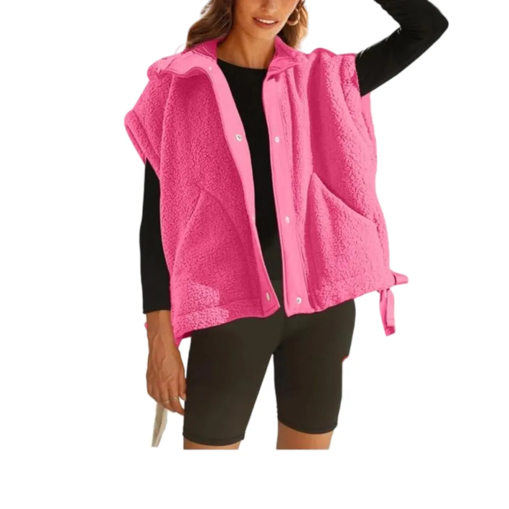 Women's Warm Fleece Button Down Vest