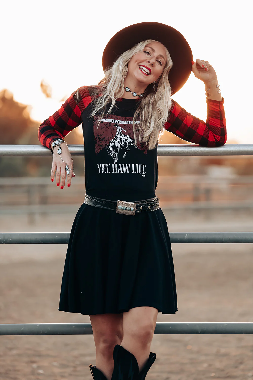 LIVIN THE YEE HAW LIFE RAGLAN TOP