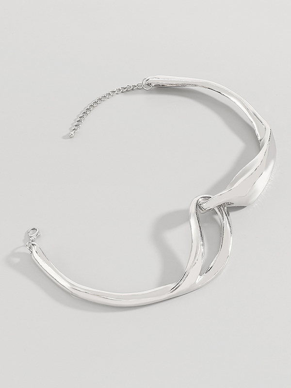 Geometric Hollow Solid Color Necklaces Accessories