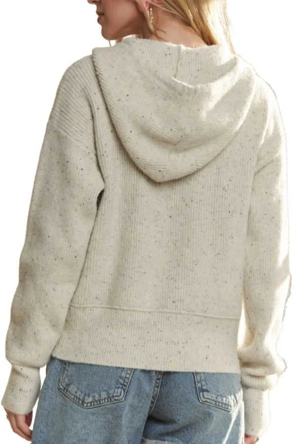 Hoodie Relaxed Fit  Ribbed Cuffs Sweater Cardigan