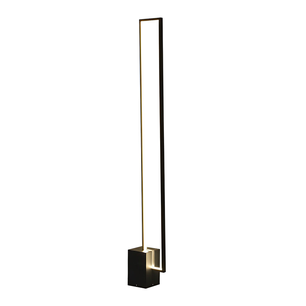 Rectangular Minimalist Stepless Dimming LED Black Nordic Floor Lamp