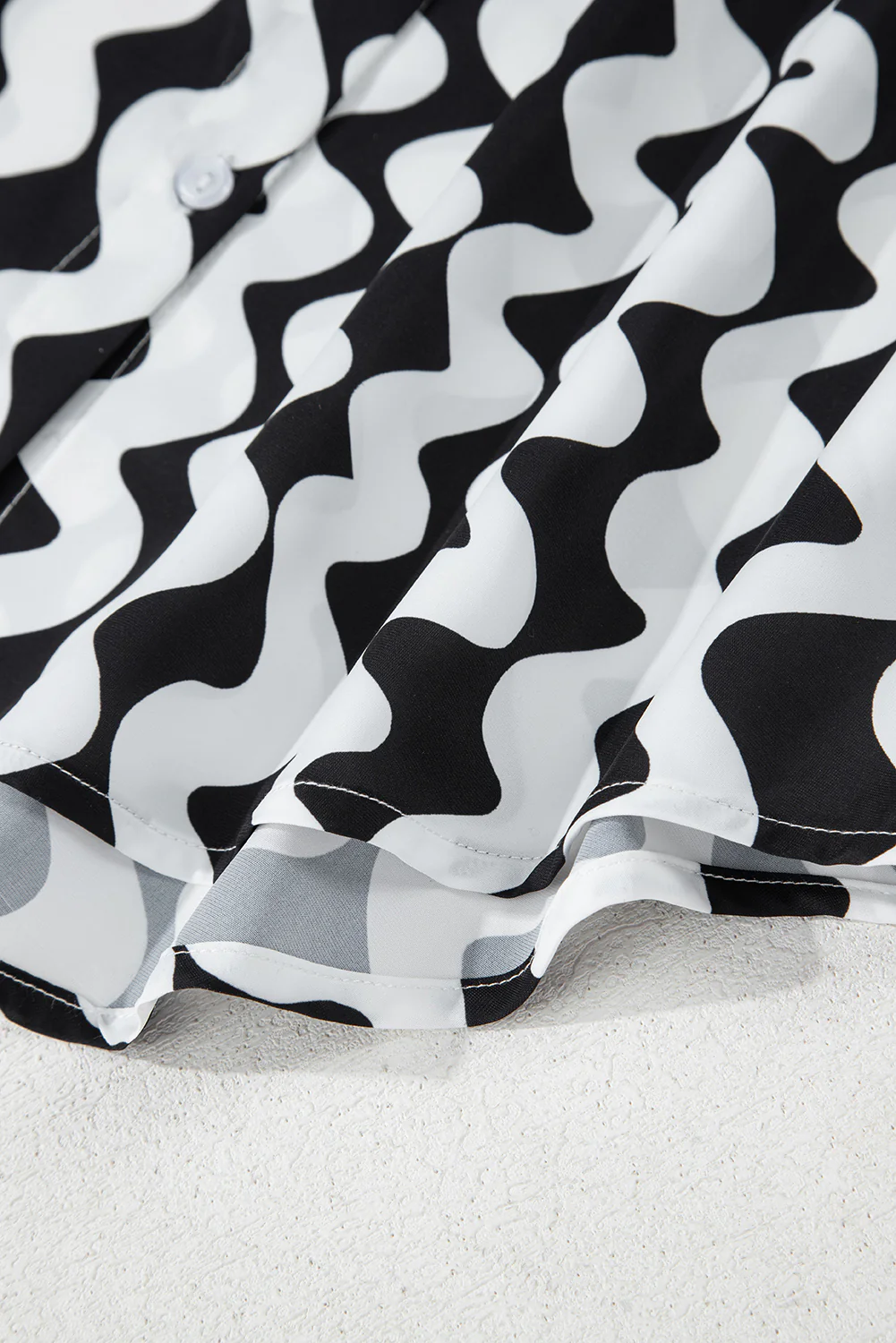 Black Stripe Print Loose Fit Open Front Beach Cover Up