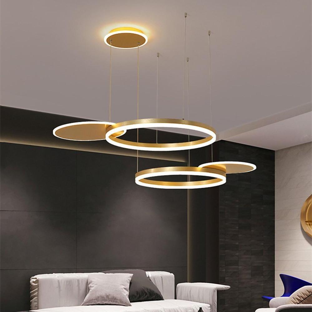 Circles Ring Dimmable LED Modern Chandelier Pendant Light Island Lights
