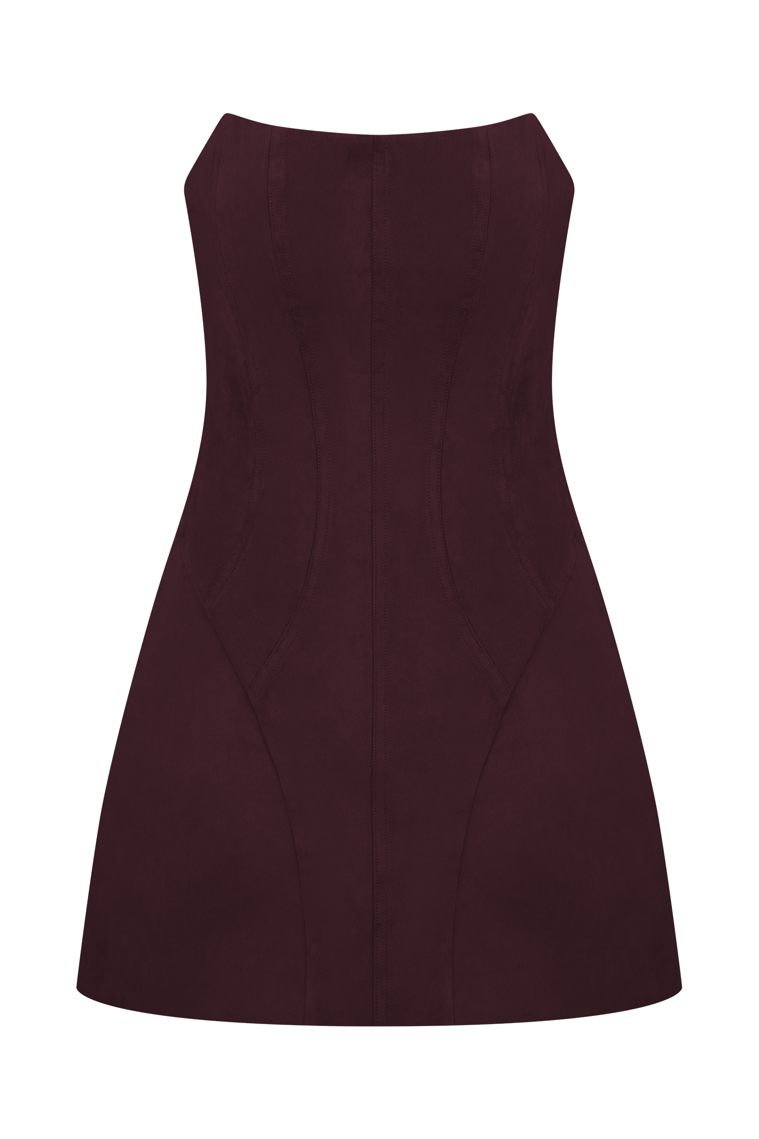 Wine Faux Suede Mini Dress