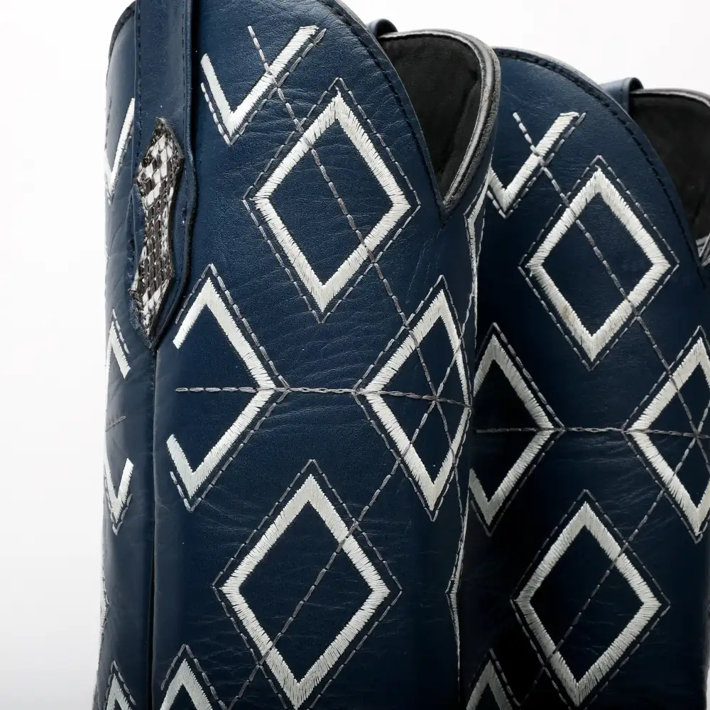 Natural Python Leather Boots - Square Toe