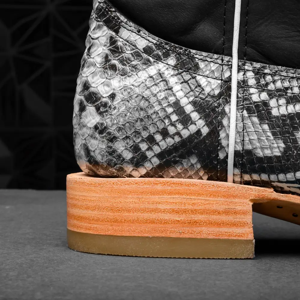 Natural Python Leather Boots - Square Toe