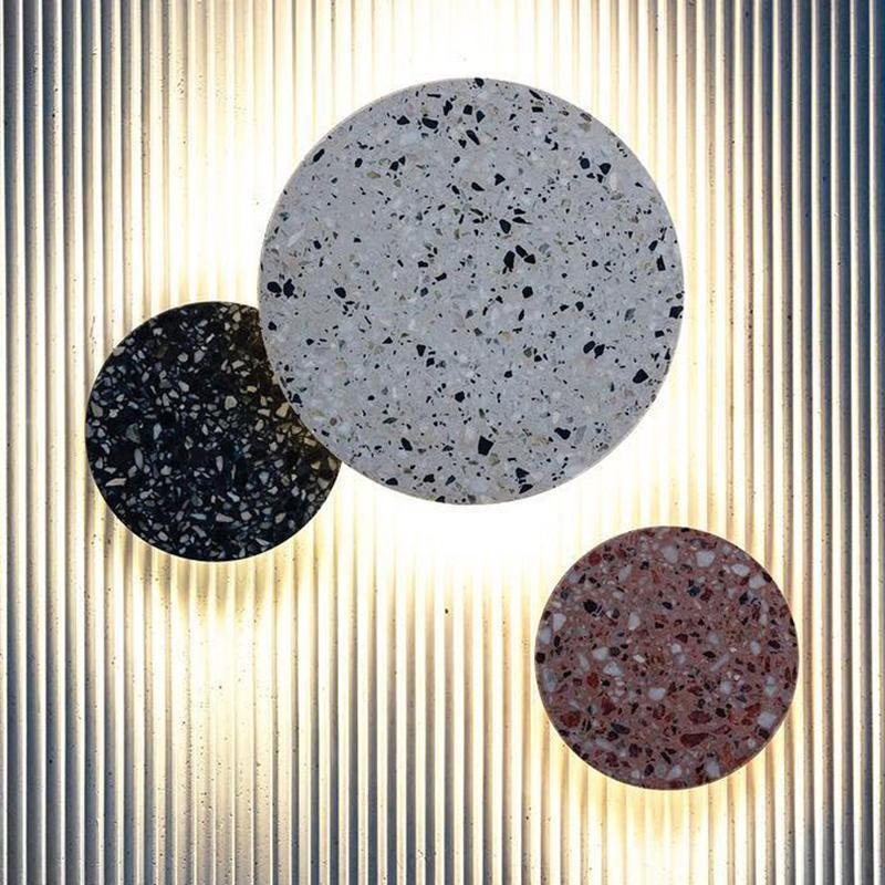 Circular Terrazzo Waterproof Minimalist Outdoor Wall Lights Porch Lights