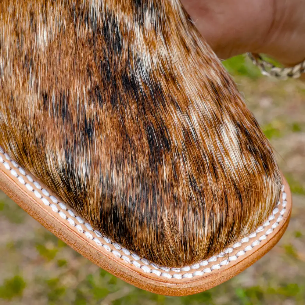 Genuine Brown Cowhide Leather Boots - Square Toe