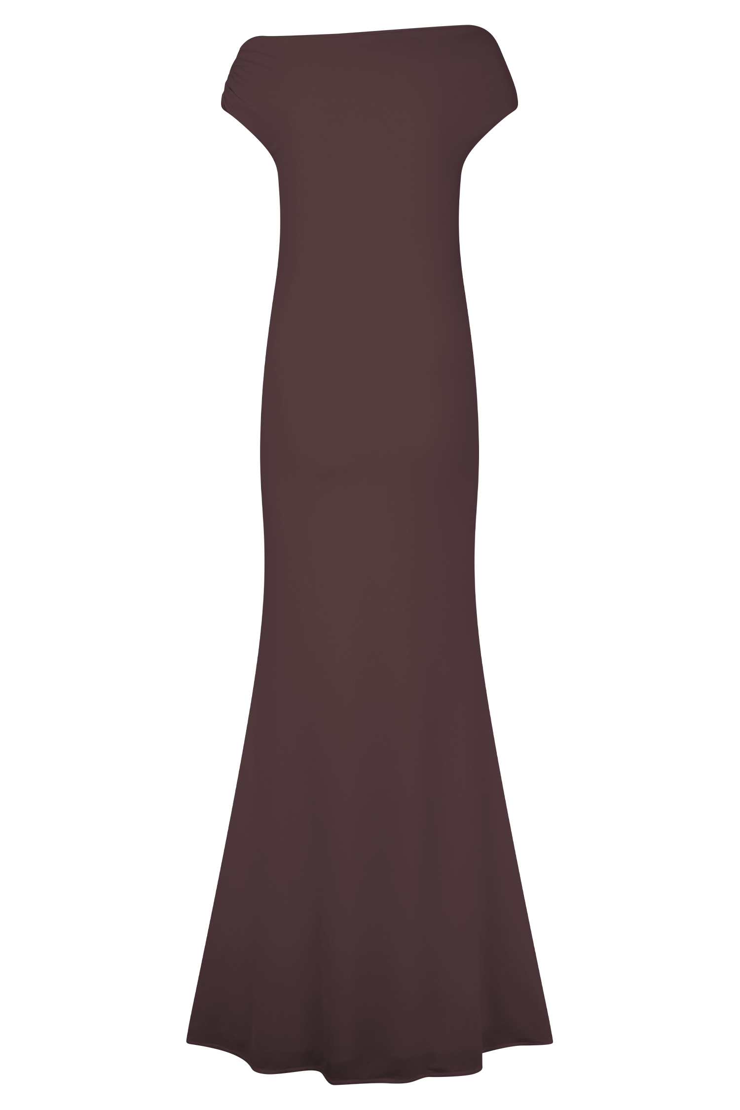 Chocolate Slinky Maxi Dress With Hardware