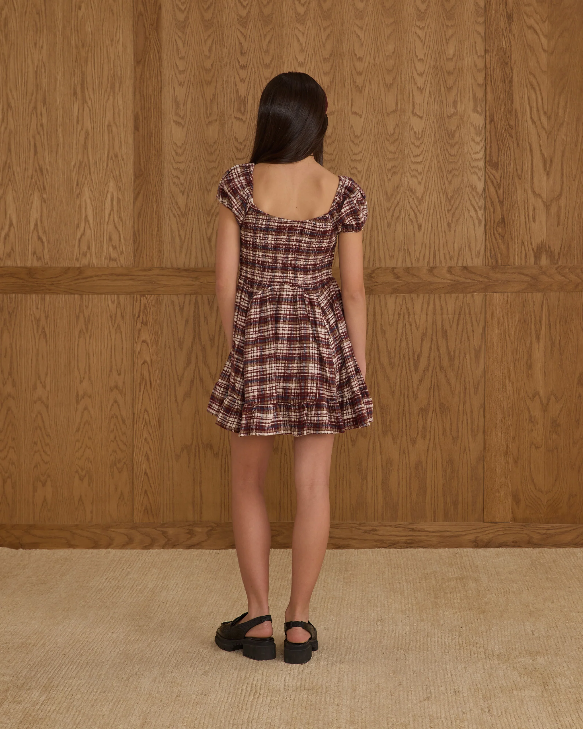 Teen Stella Dress || Burgundy Plaid