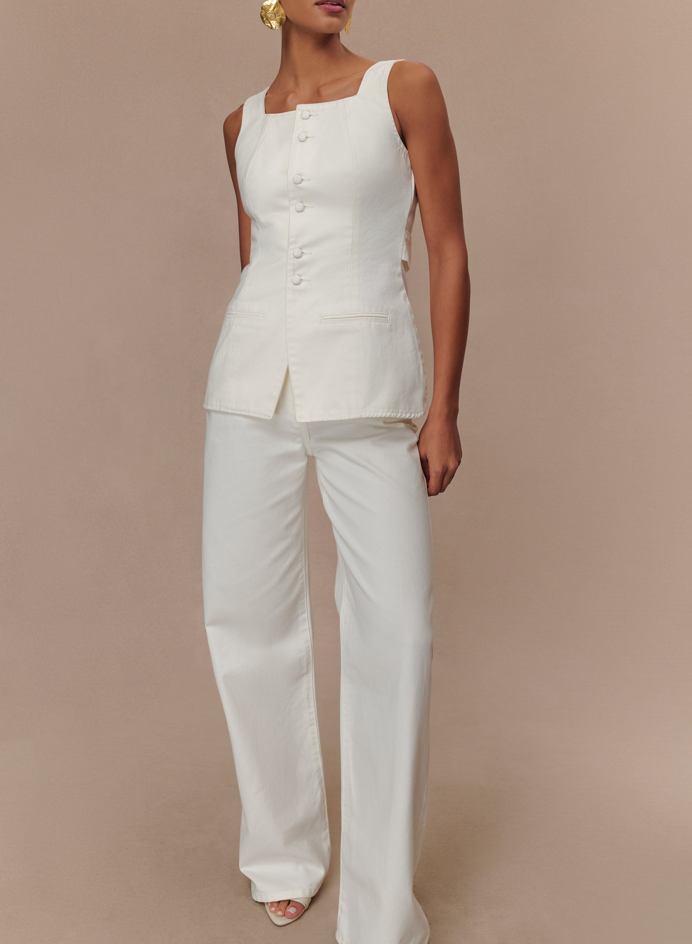 White Mid Rise Denim Jeans