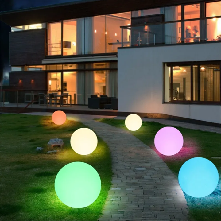 Cordless LED Glowing Ball Light - 16 RGB Color Changing Waterproof Floating Ball Lamp w/Remote