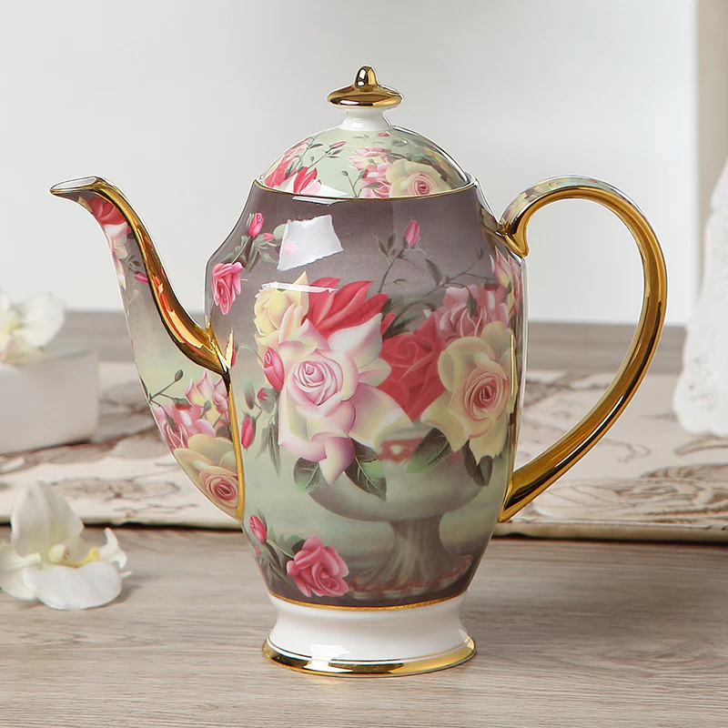 Floral & Gold Bone China Cup Set