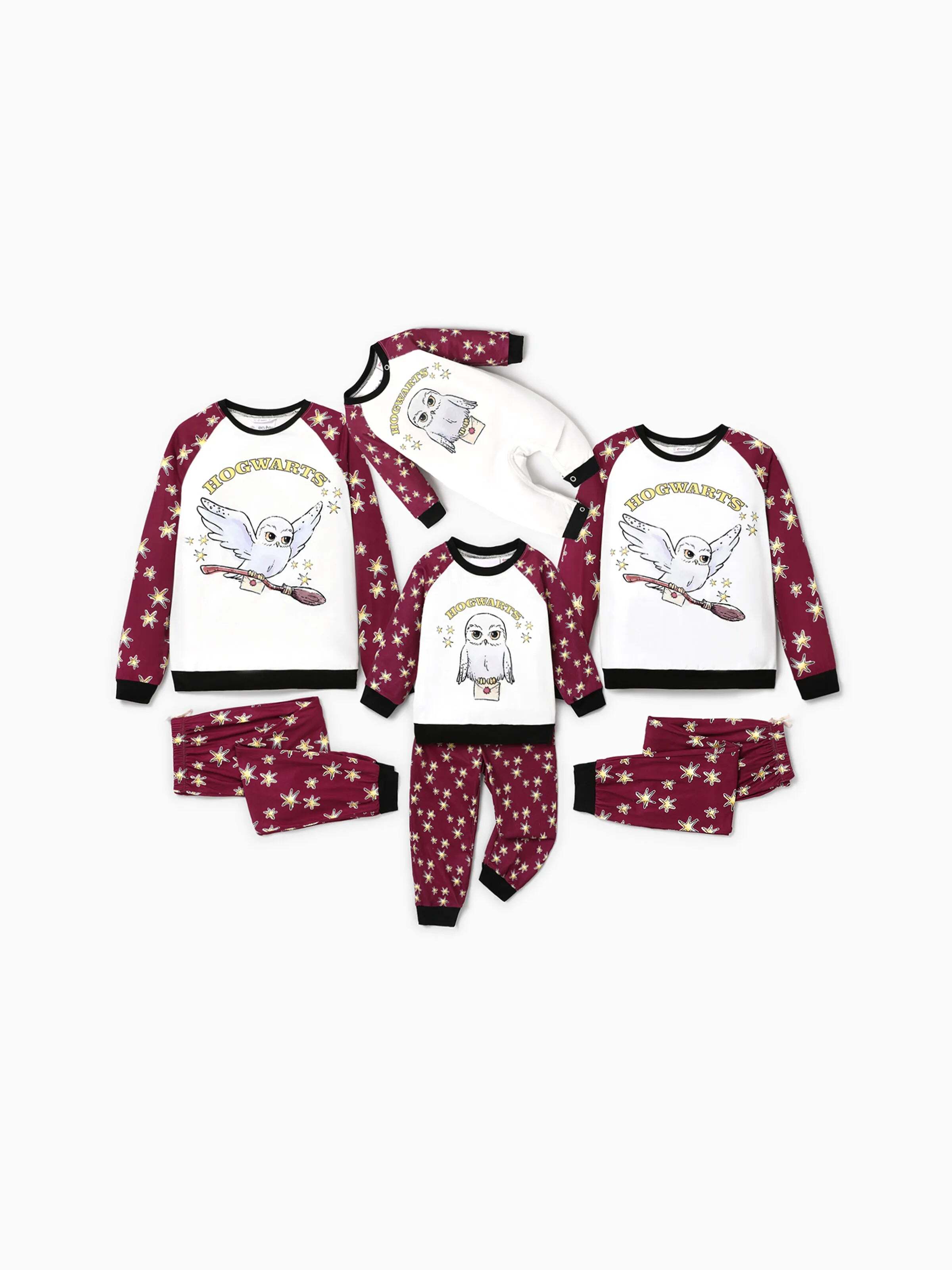 Christmas Family Matching Hedwig Print Pajamas Sets with Christmas Socks