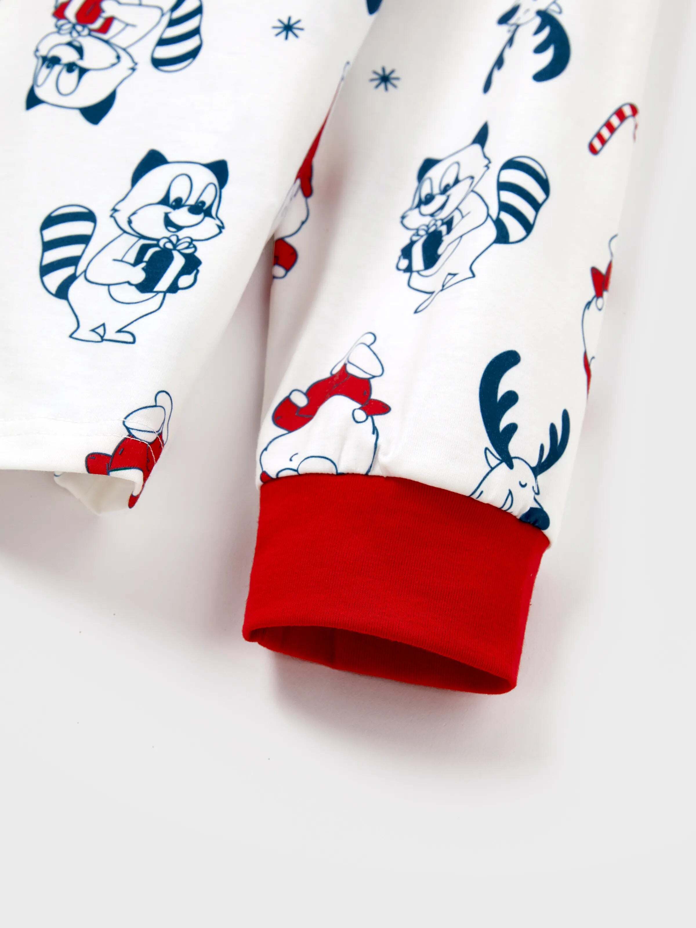 Christmas Matching Family Pajamas Set Santa Claus and Dogs Print PJS with Christmas Socks White