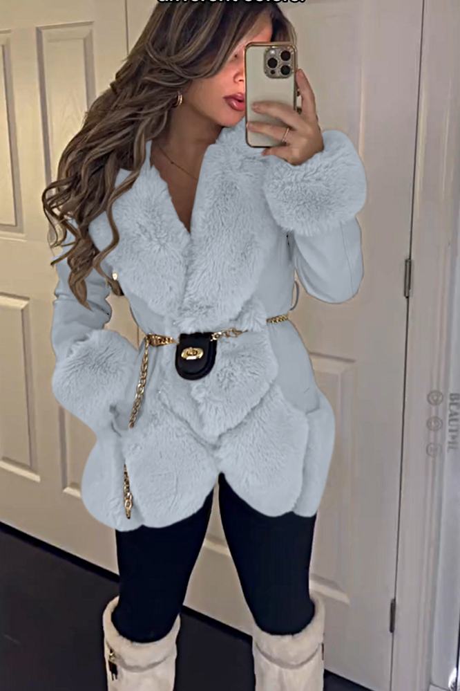 Women's fashion fur patchwork jacket