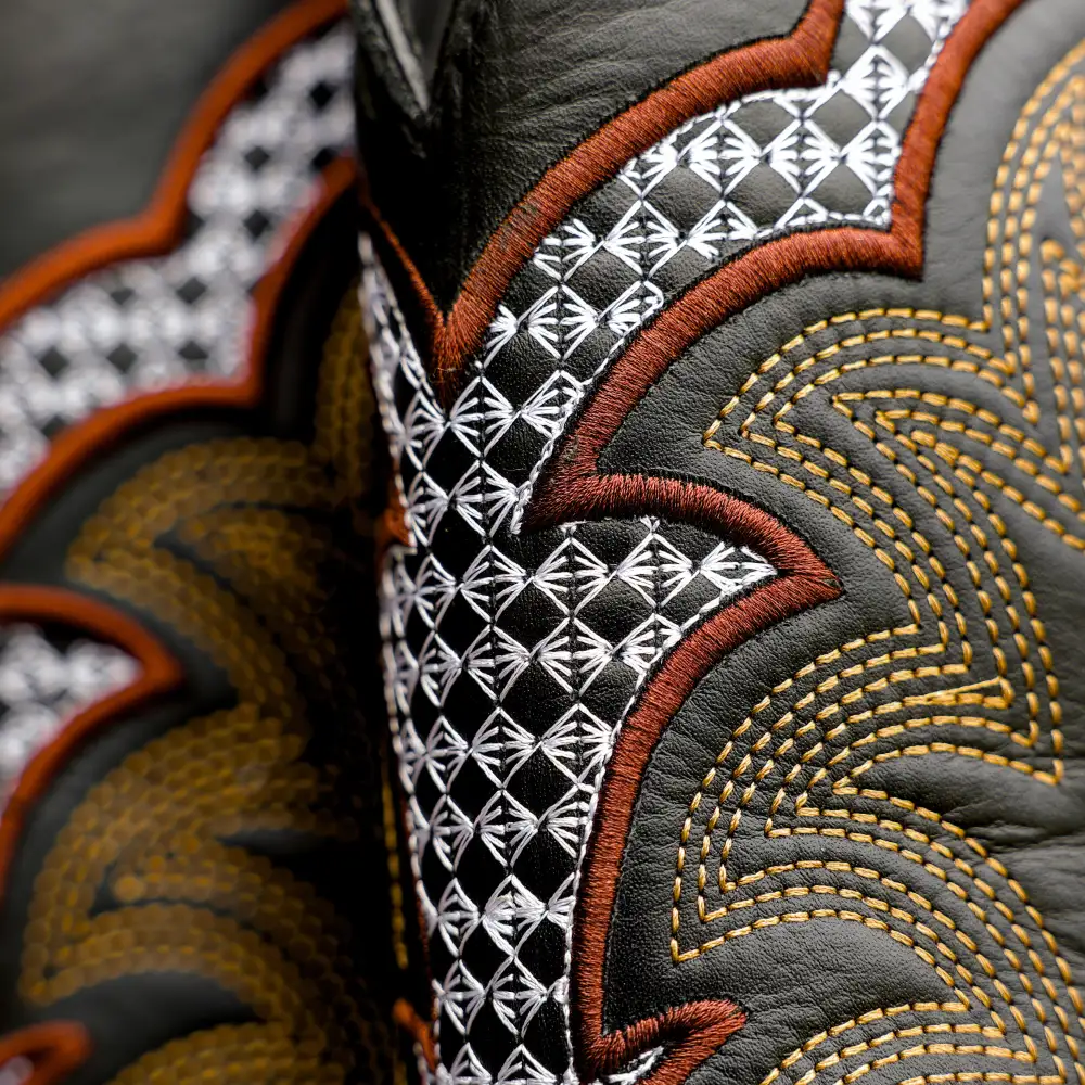 Chocolate Brown Ostrich Leather Boots - Square Toe