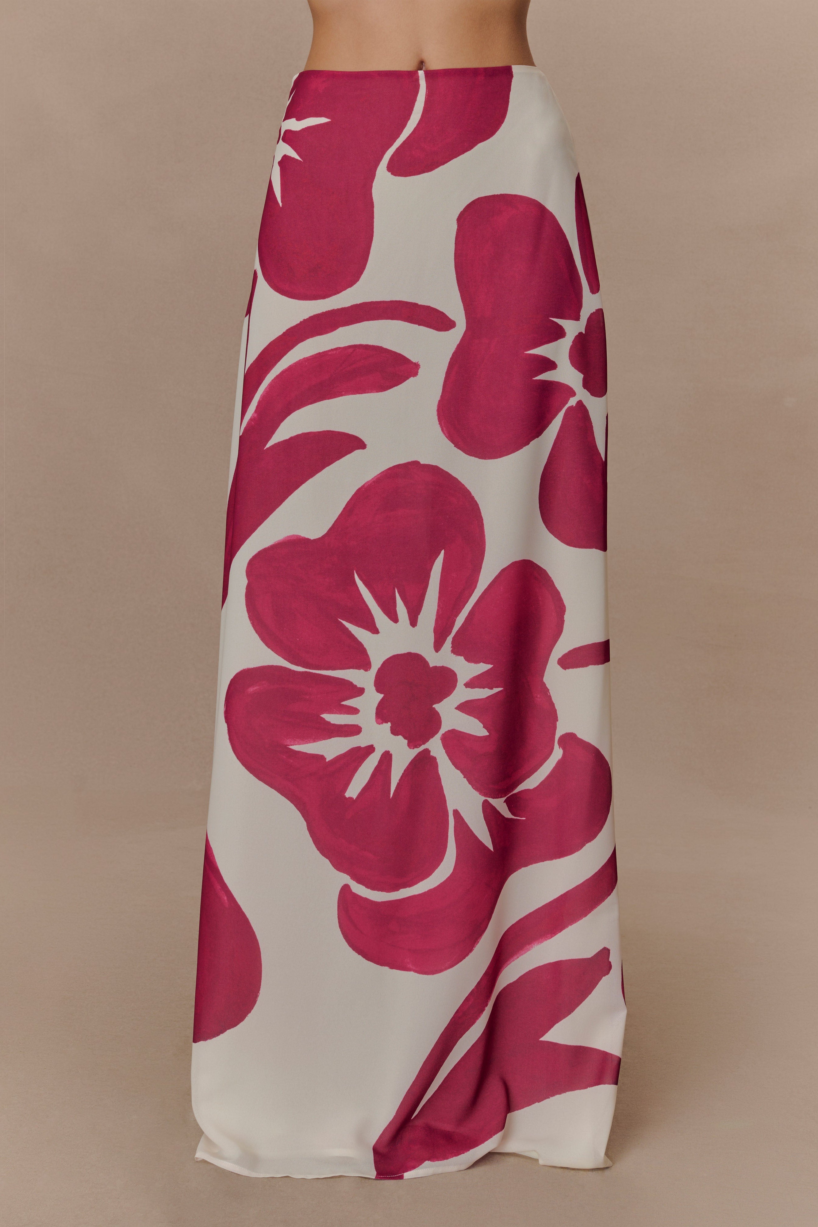 Print Chiffon Maxi Skirt