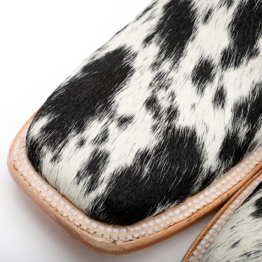 Genuine Cowhide Boots - Square Toe