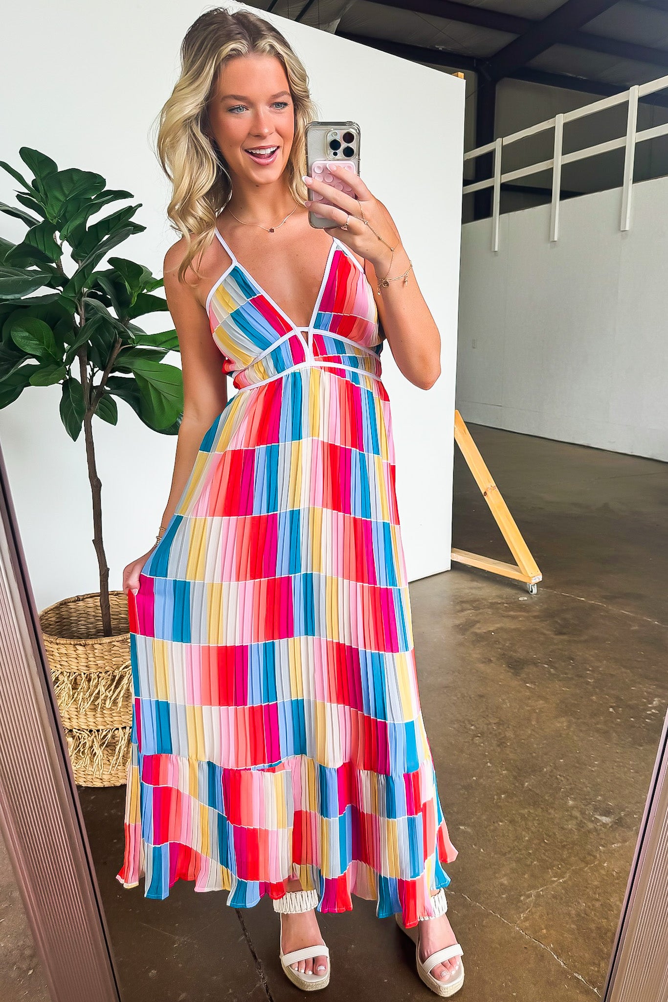 Rainbow Summer Multi Color Maxi Dress